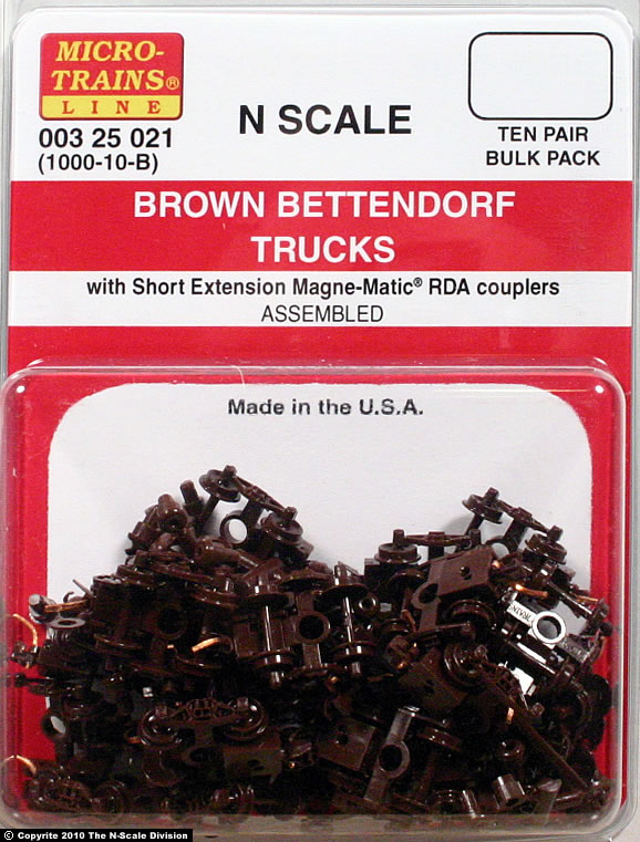 N Scale Allied Full Cushion Trucks w/Short Extension Couplers MTL #1190 